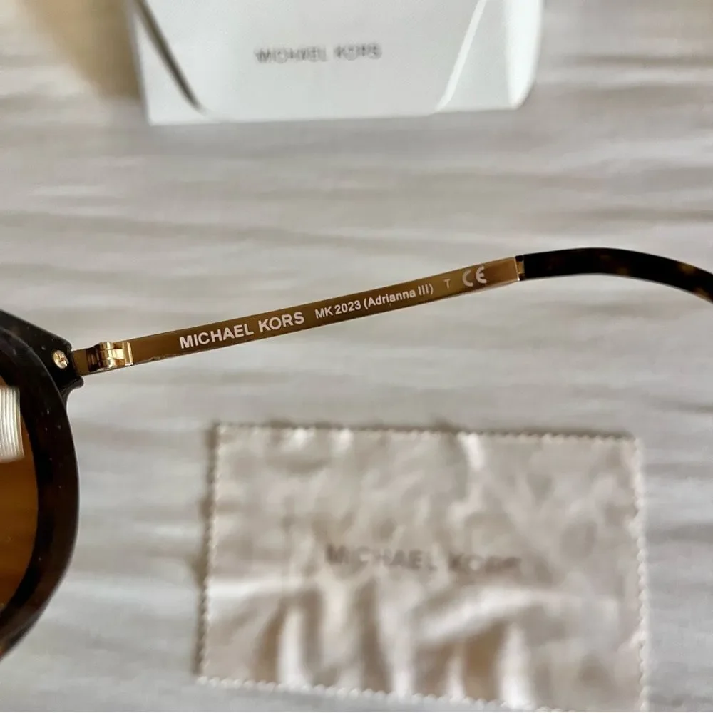 Michael Kors Tortoise Sunglasses with Gold Accents round brown lens rx